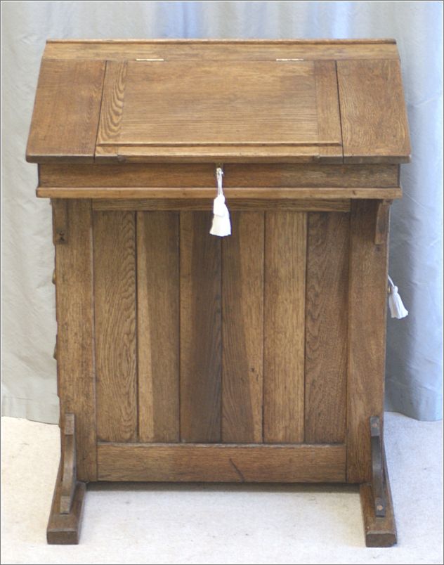 4034 Antique Oak Clerks Desk - Lectern - Reception Desk (6)